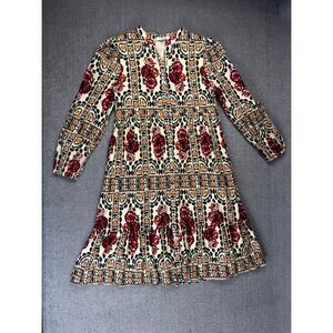 A Loves A Dress Girls XL Floral Tiered Midi Cottage Boho Button Front Cotton